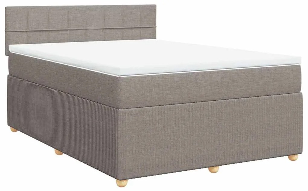 Cama com molas/colchão 160x200 cm tecido castanho-acinzentado