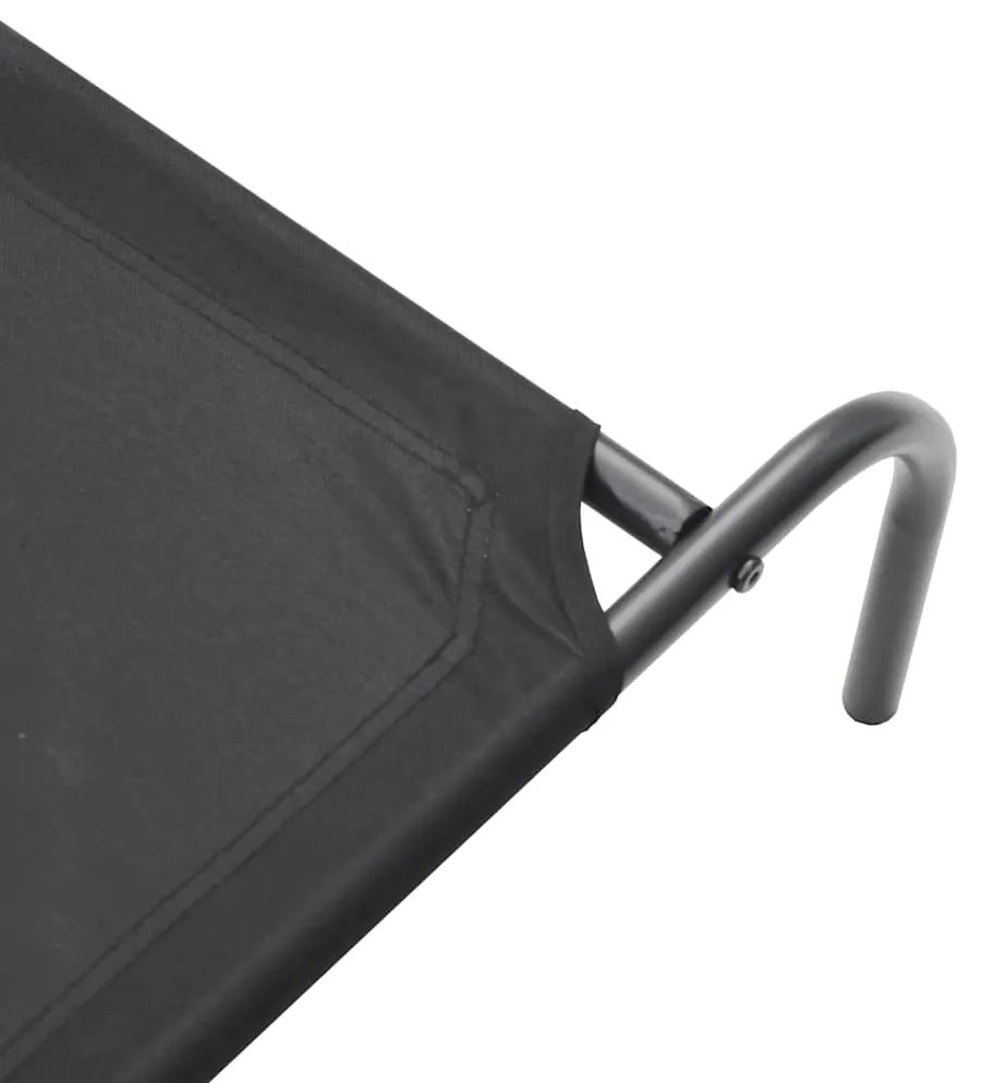 Cama para cães elevada 130x80x20cm tecido oxford e aço preto