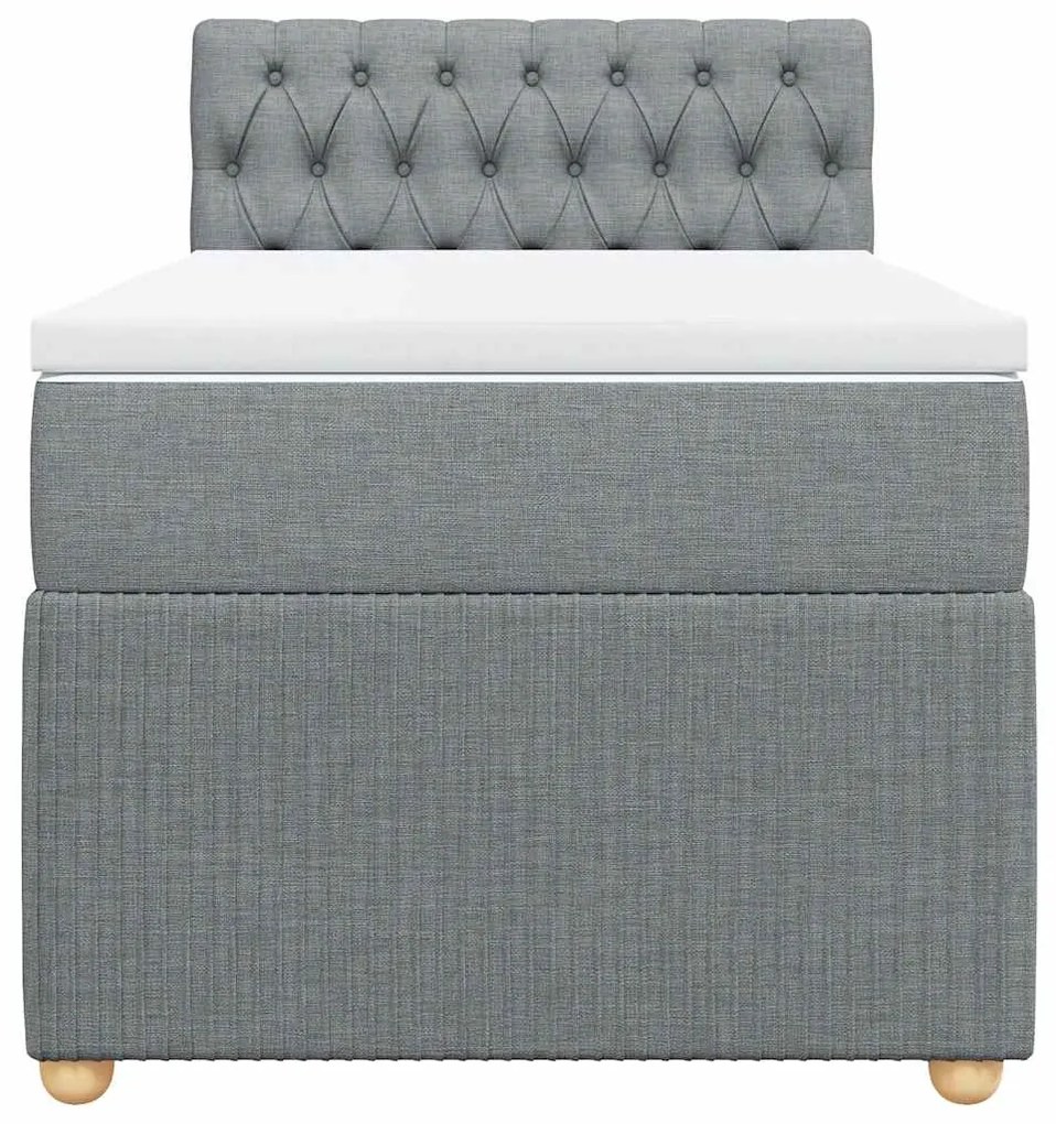 Cama com molas/colchão 90x200 cm tecido cinza-claro