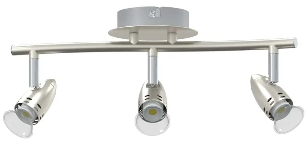 Spotlight de Teto 3 Vias Ajustável Níquel Mate GU10
