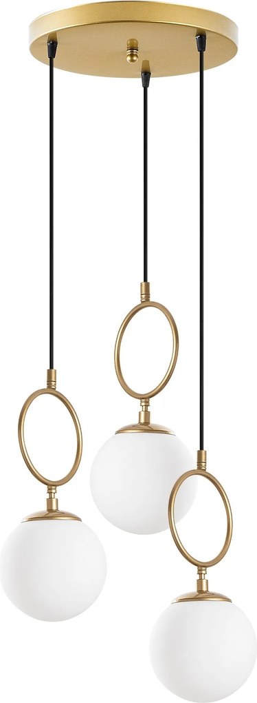 Candeeiro Chandelier Ring – Dourado – 45 cm x 185 cm
