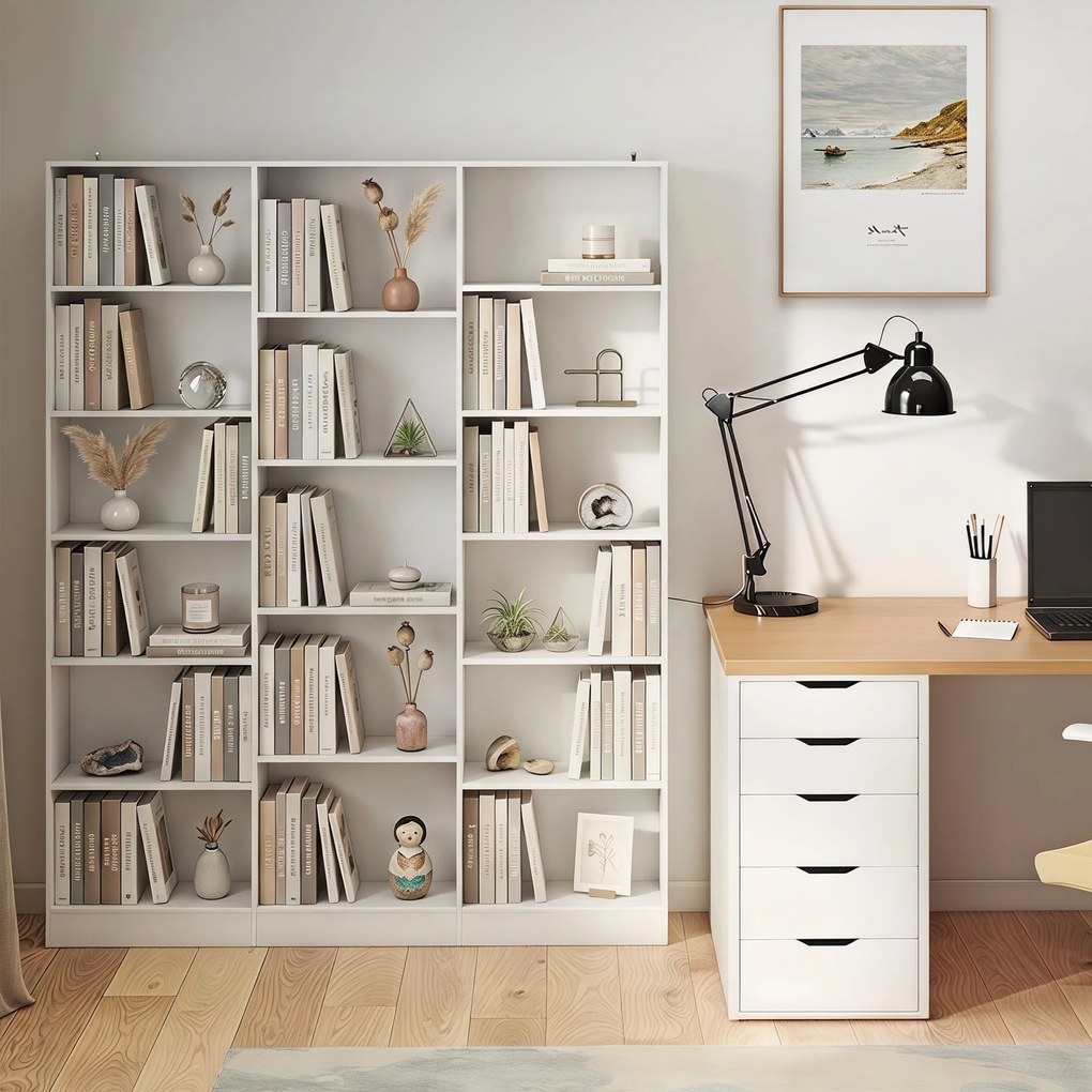 Estante de Arrumação, 149 x 23,6 x 188 cm, 17 Compartimentos, Branca