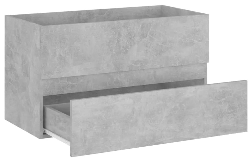 Armário lavatório 80x38,5x45 cm contraplacado cinzento cimento