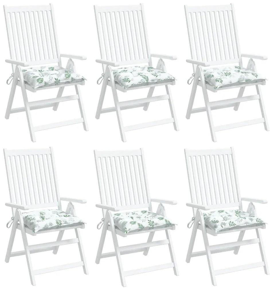 Almofadões p/ cadeira 6 pcs tecido oxford padrão folhas