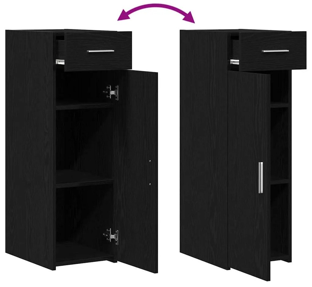 Sideboard vidaXL Preto Carvalho 30x42,5x93 cm Madeira de engenharia