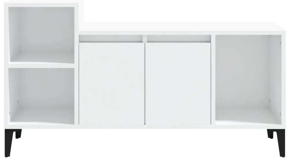 Móvel para TV 100x35x55 cm madeira processada branco brilhante