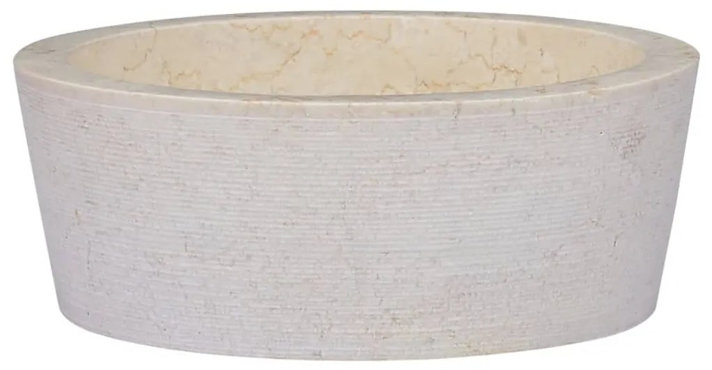 149177 vidaXL Lavatório Ø40x15 mármore cor creme