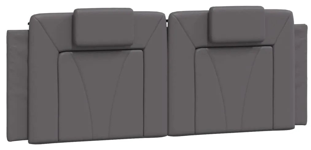 Estrutura cama c/ cabeceira 140x190cm couro artificial cinzento