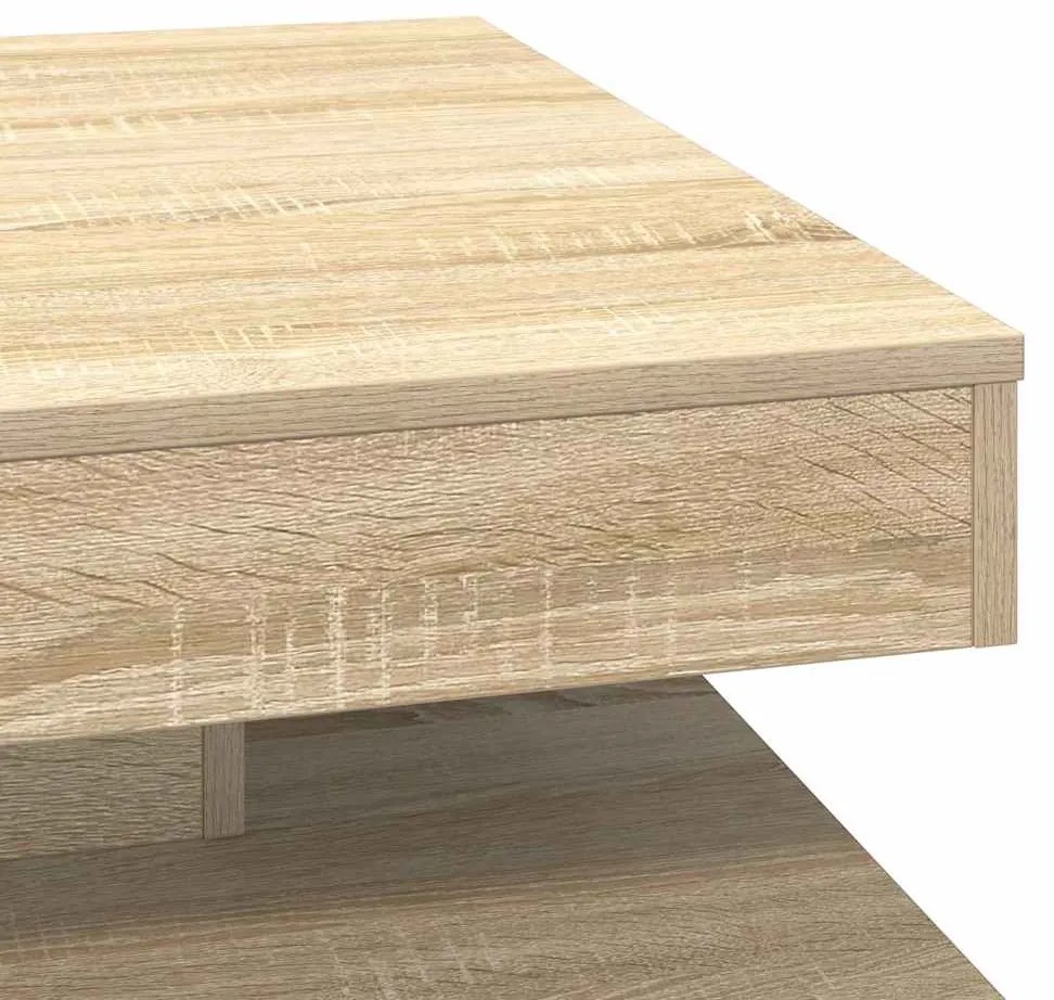 Mesa de centro rotativa a 360graus 70x70x34,5cm carvalho sonoma