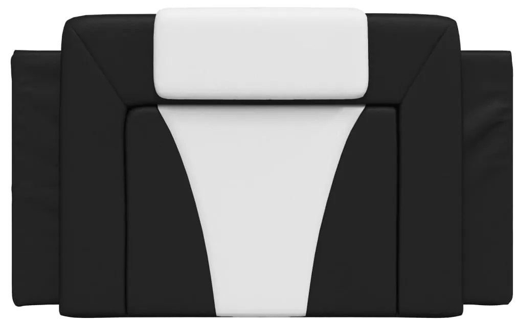 Almofadão de cabeceira 80 cm couro artificial preto e branco