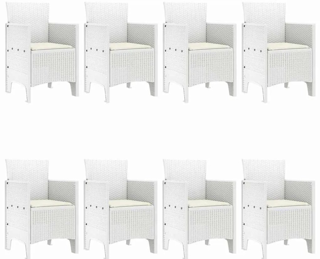 Conjunto de Jantar para Jardim 9 pcs Branco