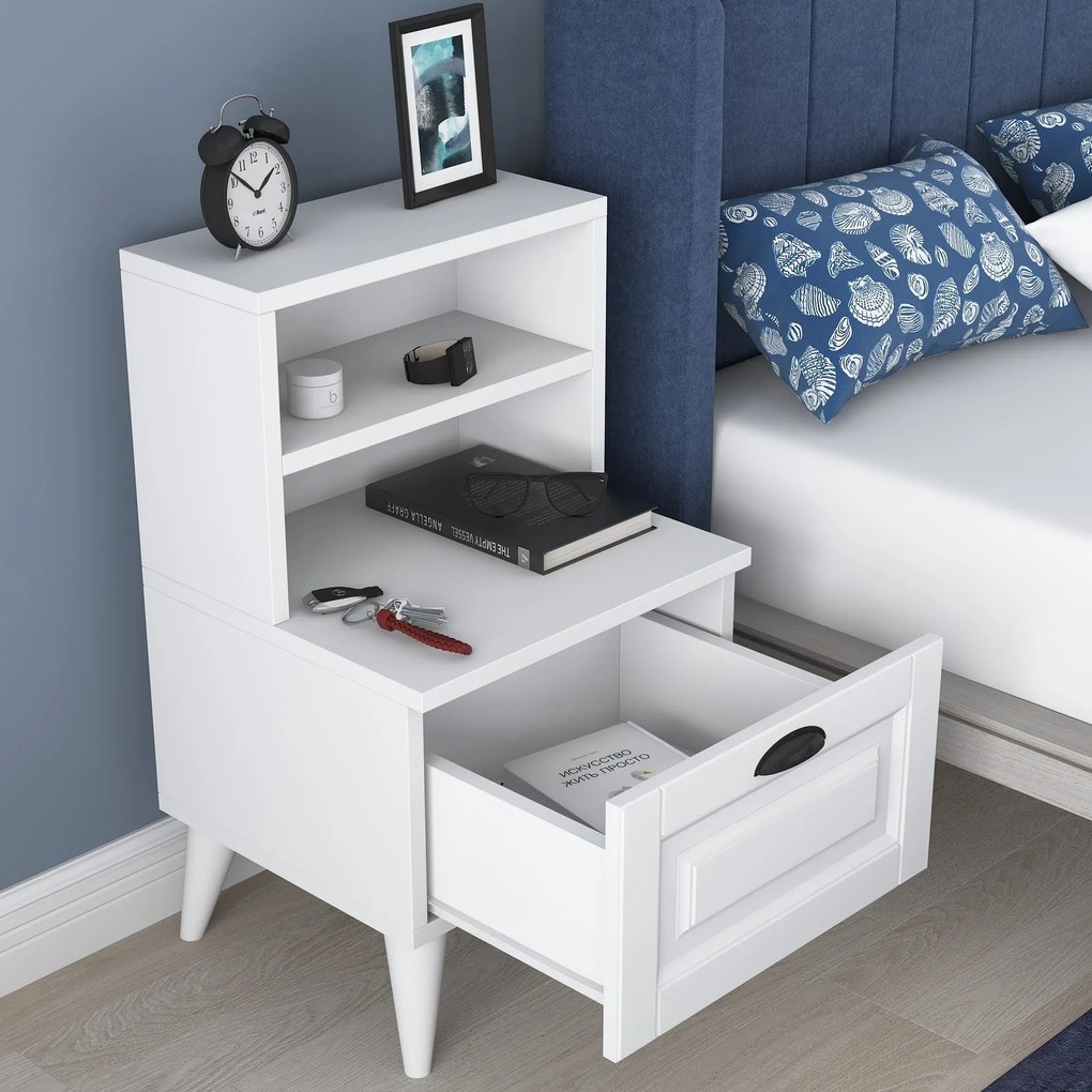 Mesinha de Cabeceira BD105 – Branco – 45x74,4x40 cm