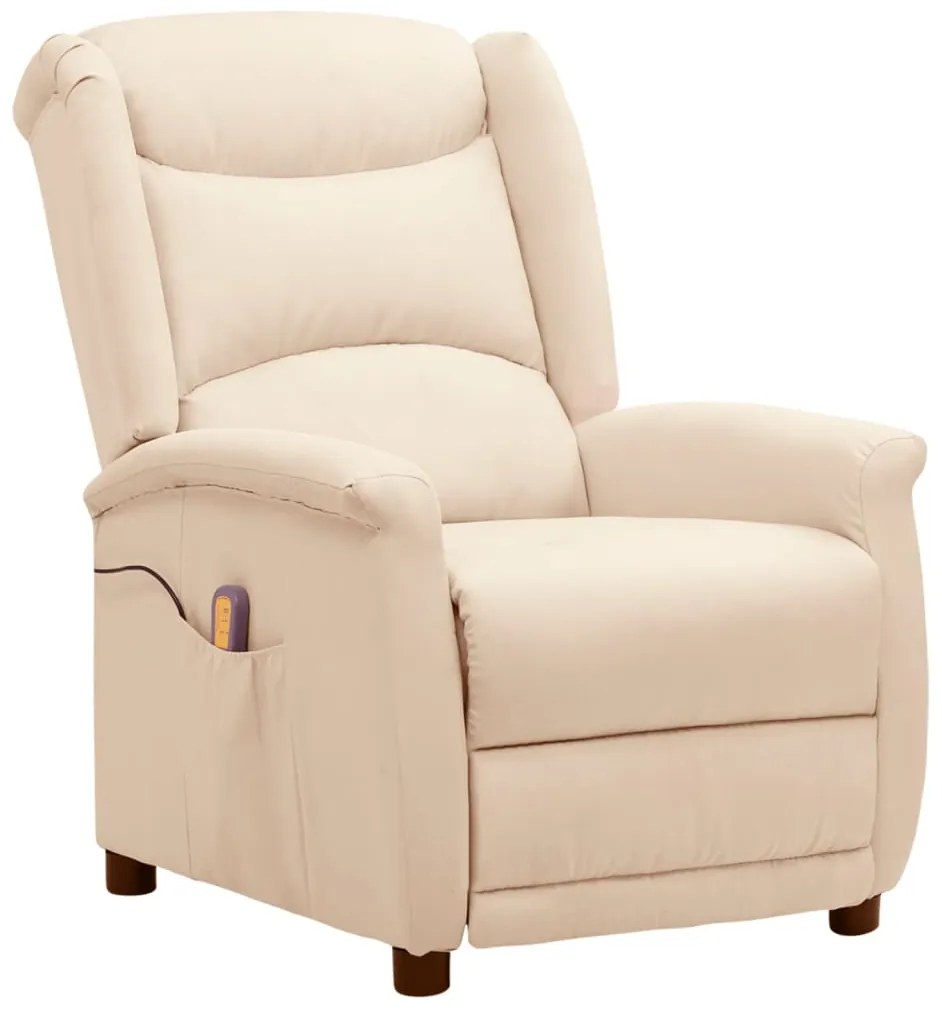 vidaXL Poltrona de massagens tecido cor creme