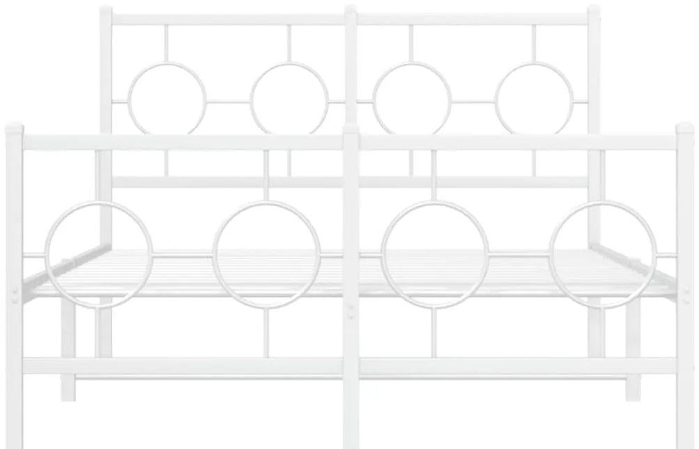 Estrutura de cama com cabeceira e pés 120x200 cm metal branco