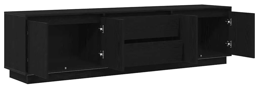 Móvel de TV com luzes LED 193,5x41x50 cm carvalho preto