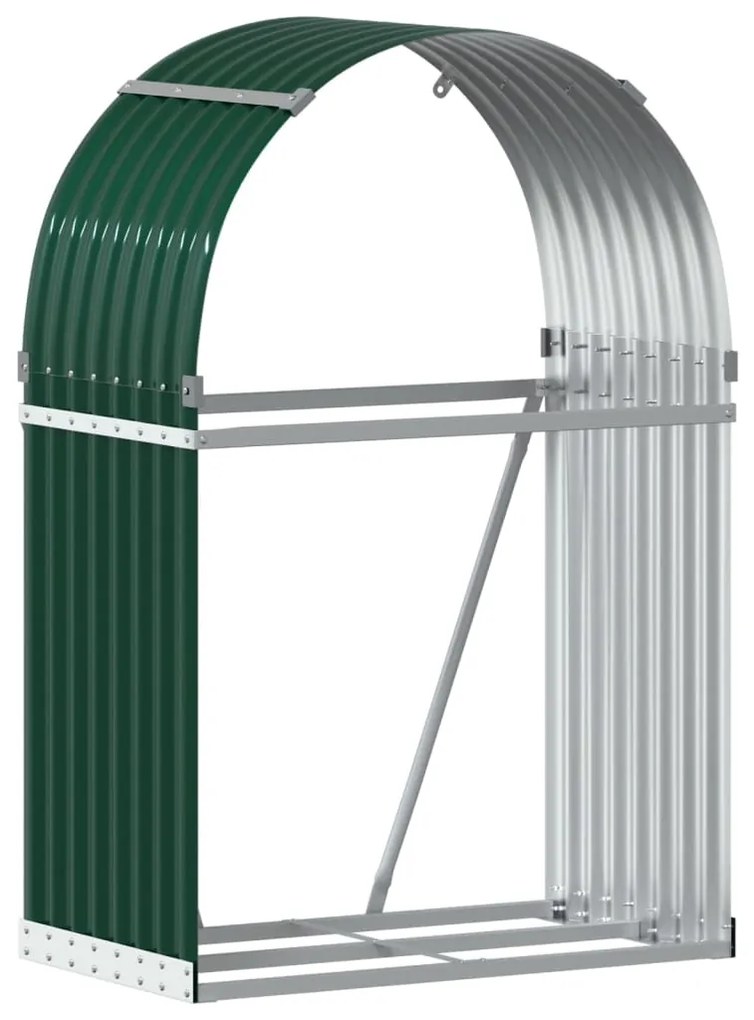 Suporte de lenha 80x45x120 cm aço galvanizado verde