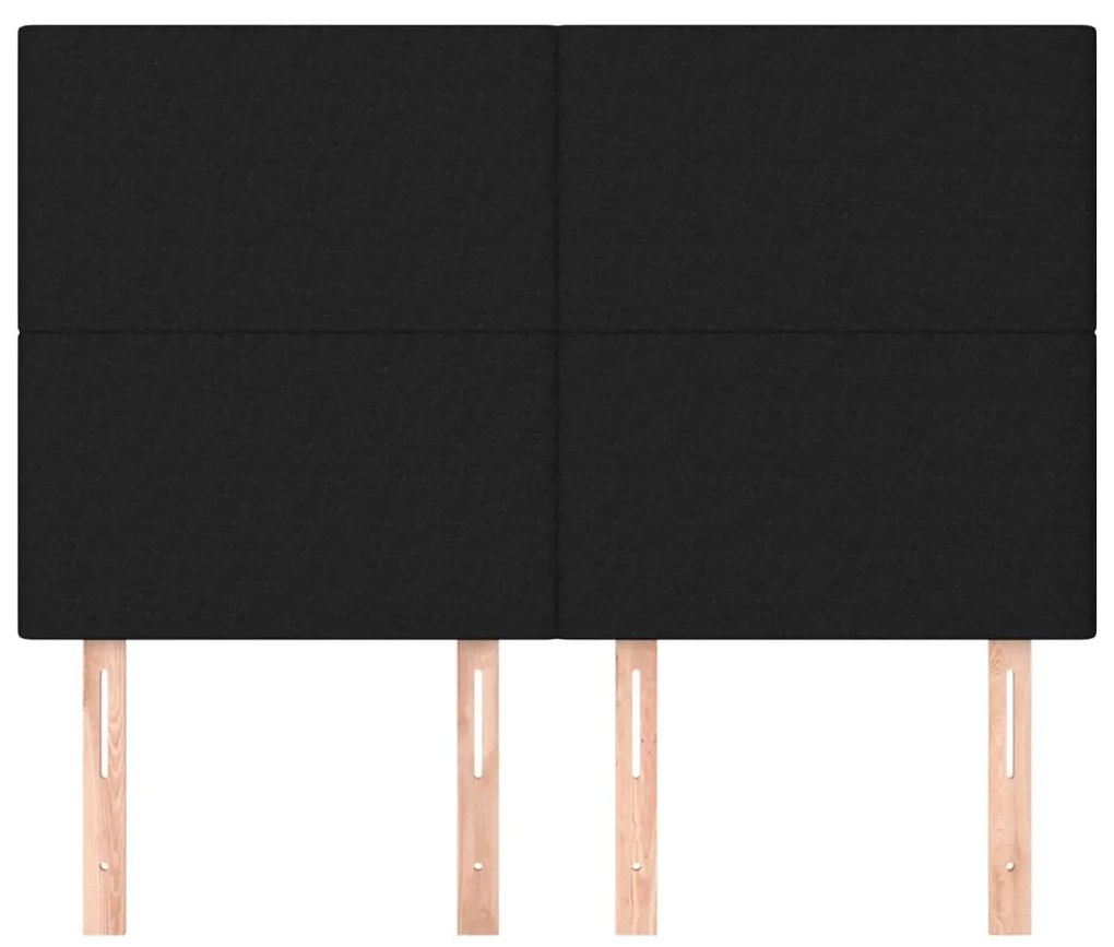 Cabeceira de cama 4 pcs tecido 72x5x78/88 cm preto