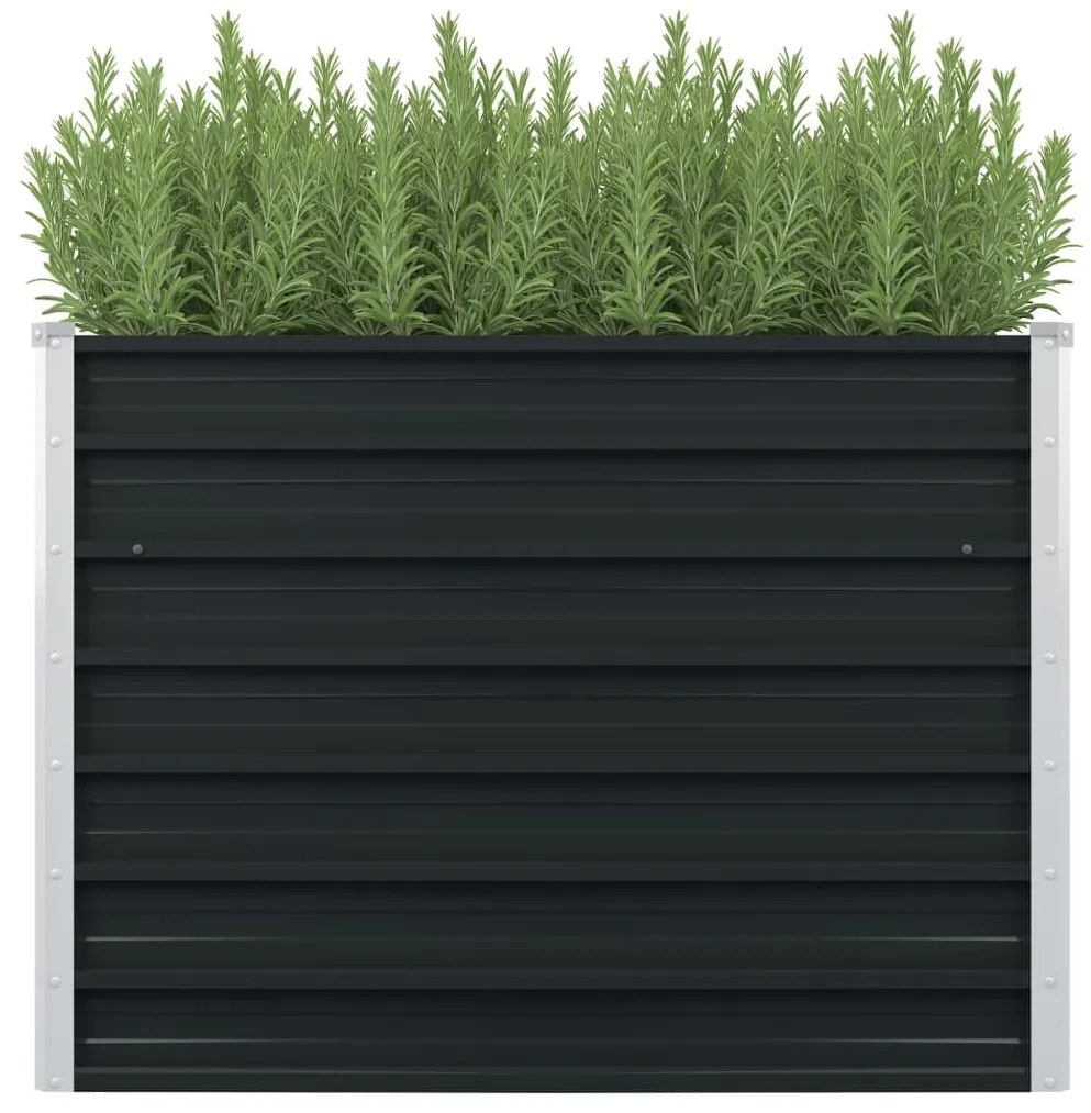 vidaXL Canteiro jardim elevado 100x100x77 cm aço galvanizado antracite