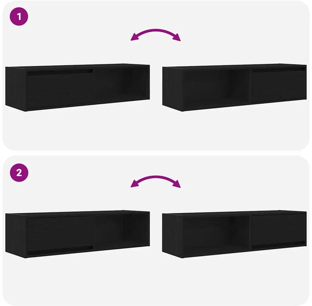 Móvel de TV 100x31x25,5 cm derivados de madeira carvalho preto
