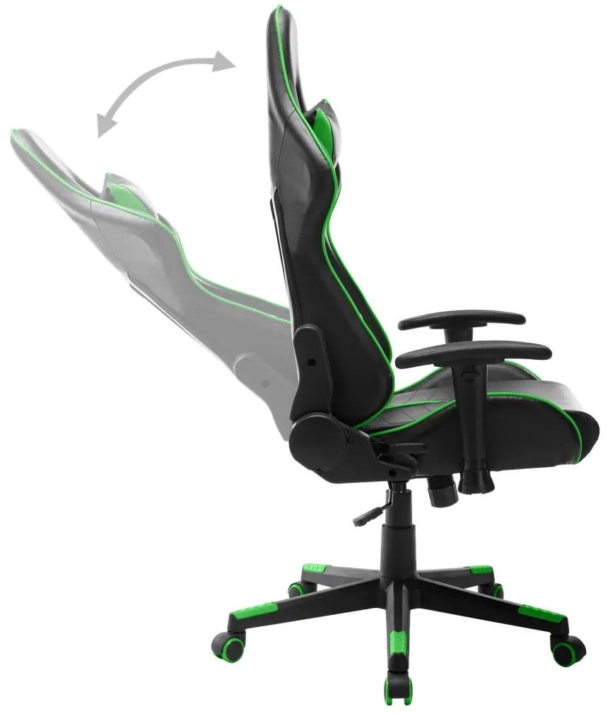 Cadeira de gaming couro artificial preto e verde