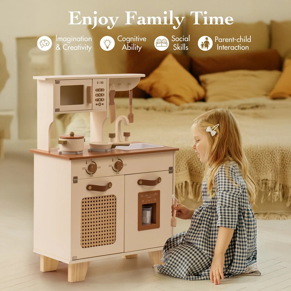 Cozinha Infantil de Madeira 74 x 56 x 30 cm Mocha Montessori