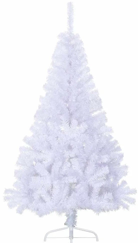 Meia árvore de Natal artificial com suporte 150 cm PVC branco