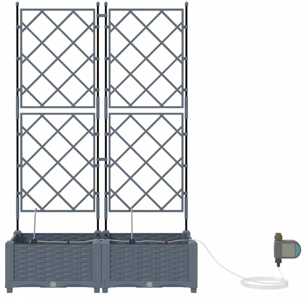 Jardineiras de Jardim 1 pc Cinzento-claro 80 x 40 x 126 cm
