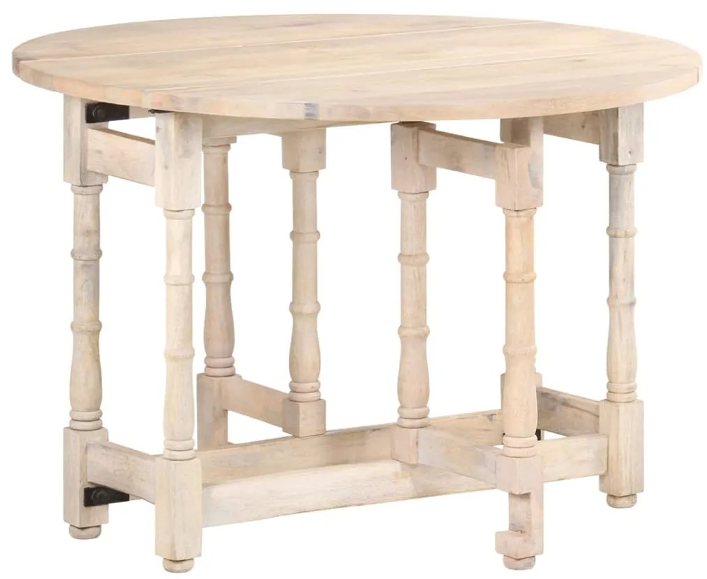 Mesa de jantar redonda 110x76 cm madeira de mangueira maciça