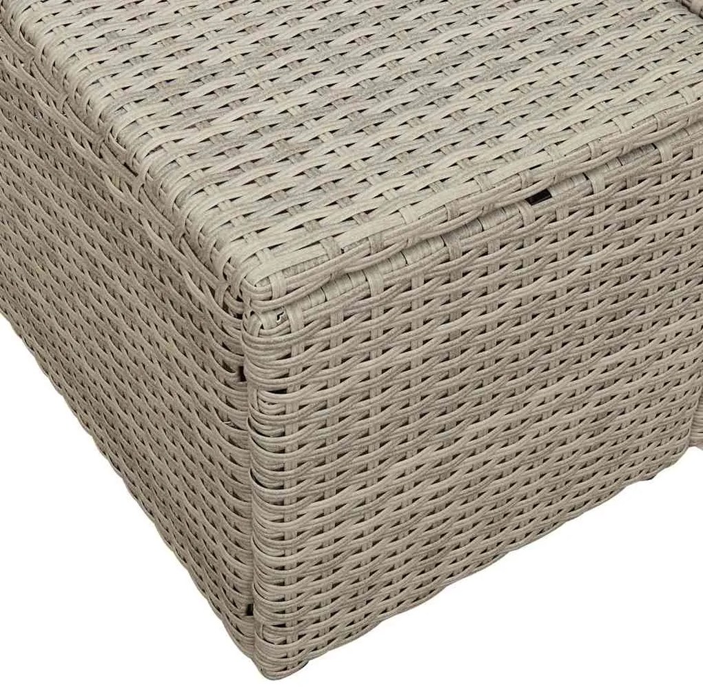 Sofá de Jardim de 2 Lugares com Armazenamento &amp; Almofadas Cinza Rattan