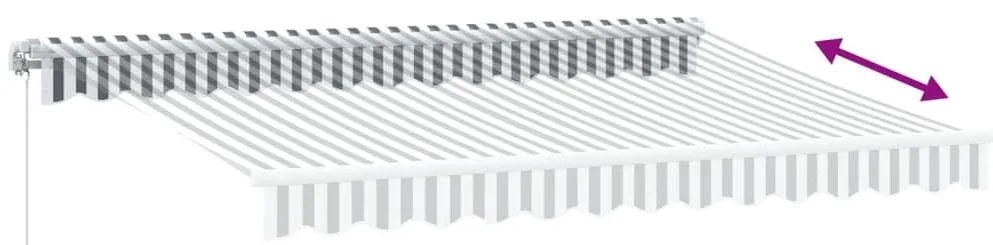 Toldo retrátil manual com luzes LED 350x250 cm antracite/branco