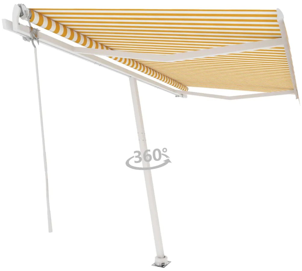 Toldo automático independente 450x350 cm amarelo e branco