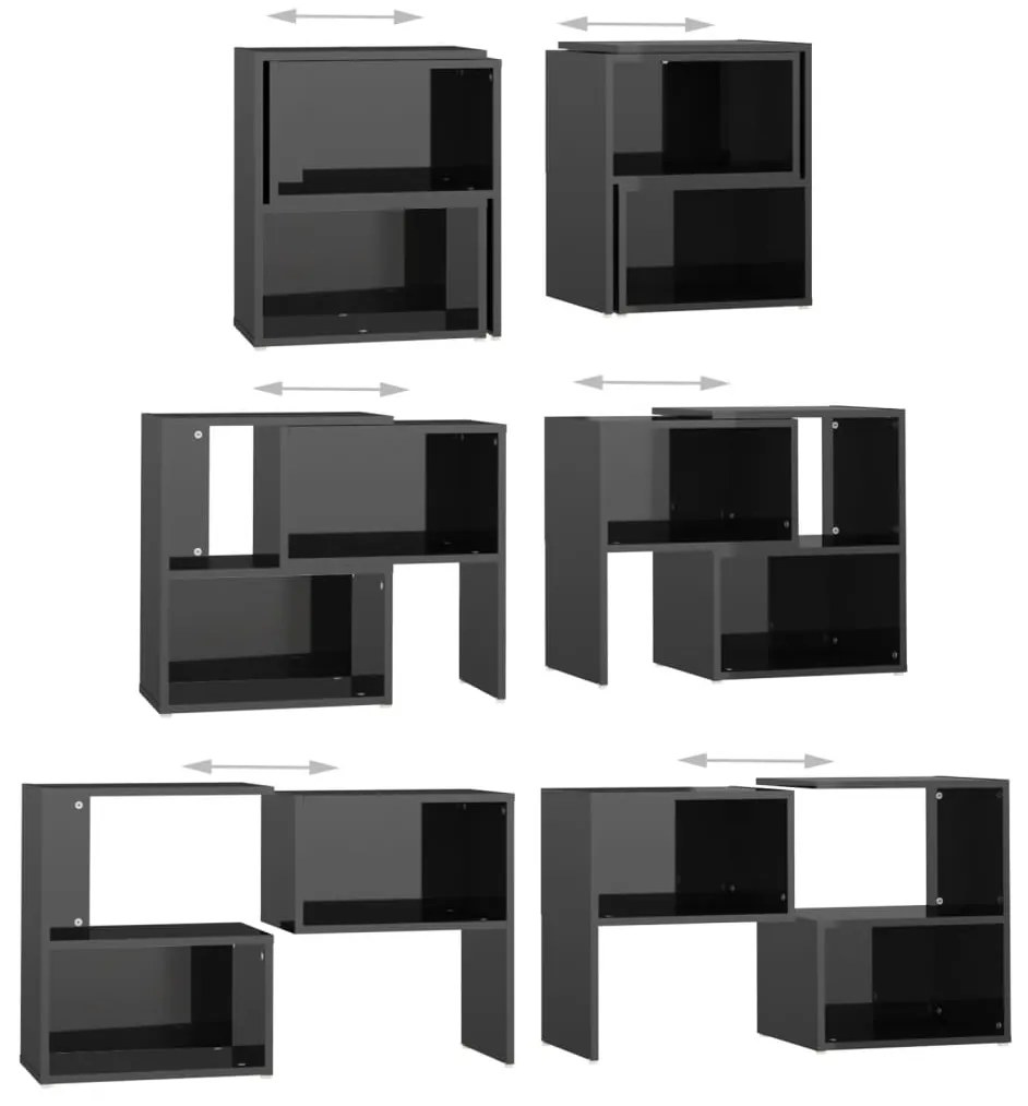 Móvel de TV 104x30x52 cm derivados de madeira preto brilhante