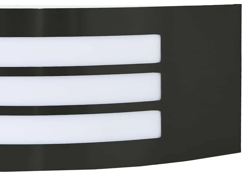 Arandela de parede 2 pcs Preta Aço Inoxidável IP44