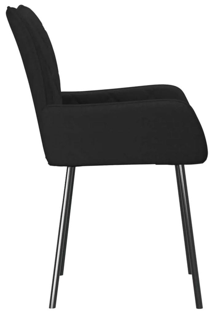 Cadeiras de jantar 2 pcs tecido preto