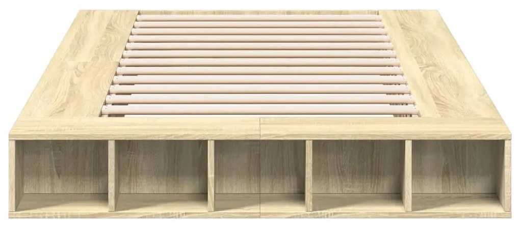 Estrutura de cama 140x190 cm derivados madeira carvalho sonoma