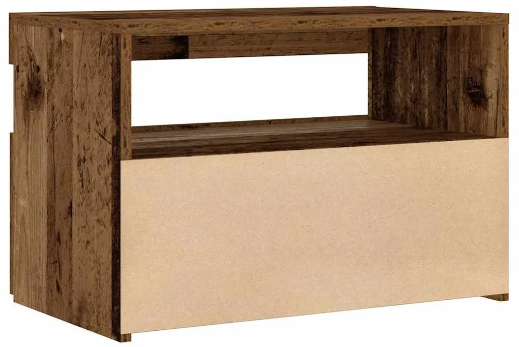 Mesa de cabeceira com LED derivados de madeira madeira velha