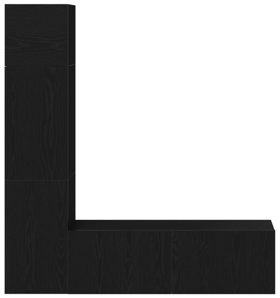 Conjunto de Estante para TV de 3 Partes em Carvalho Preto