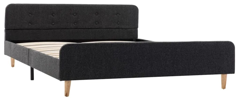 Estrutura de cama 140x200 cm serapilheira cinzento-escuro