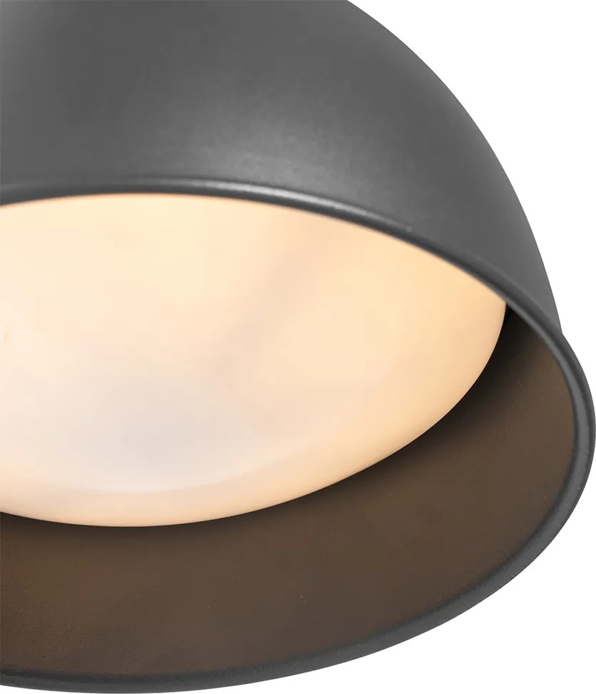 Candeeiro de parede exterior industrial cinzento escuro redondo IP44 - Natas