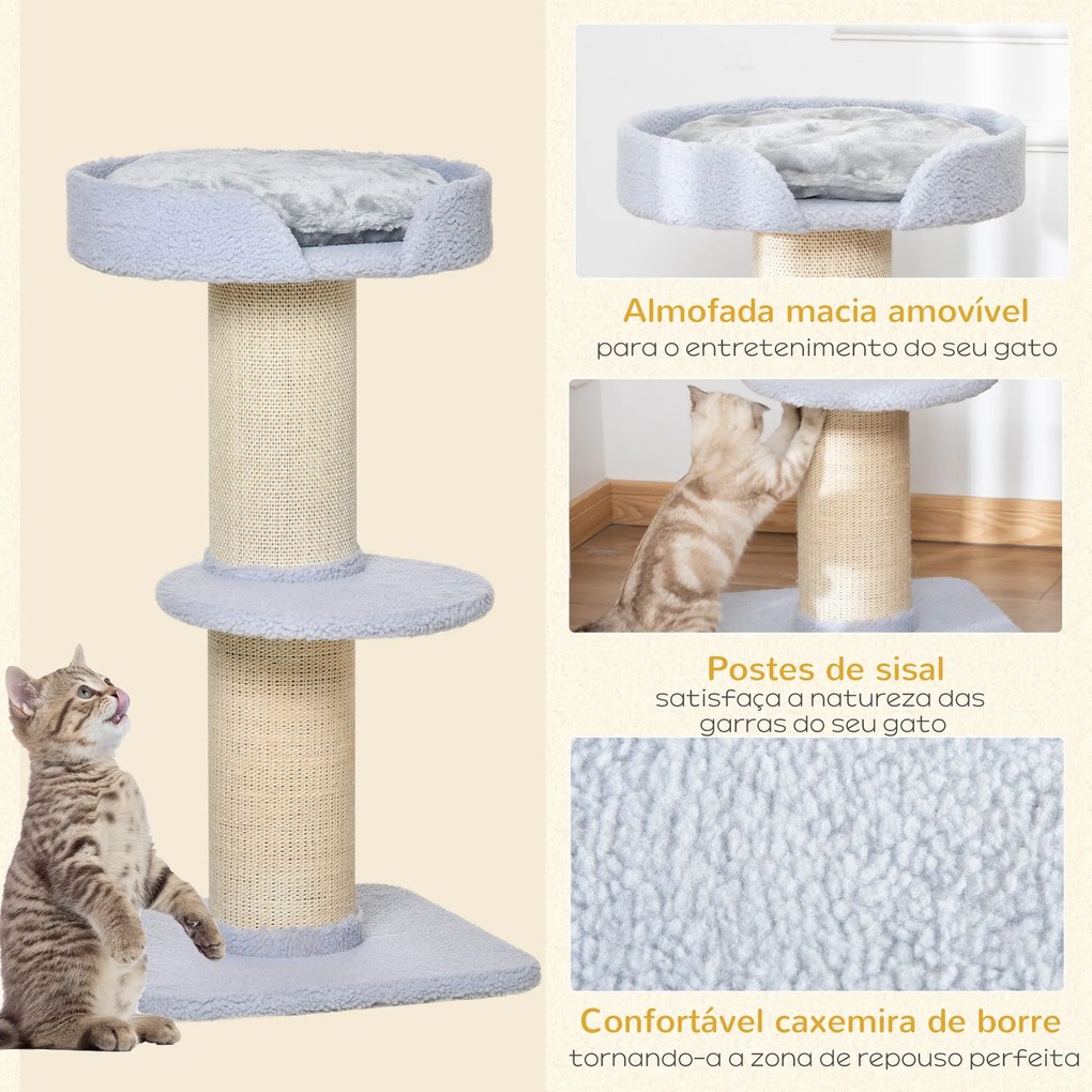 PawHut Arranhador para Gatos Altura 91 cm Arranhador para Gatos de 3 N