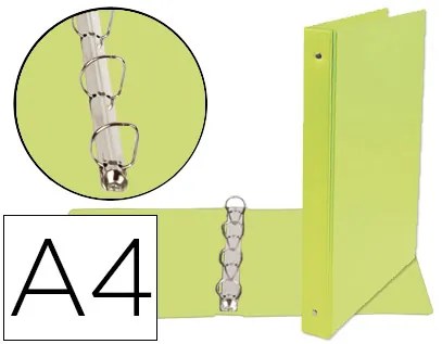 Pasta de 4 Argolas 25 mm Mistos Din A4 Cartão Forrado Pvc Verde