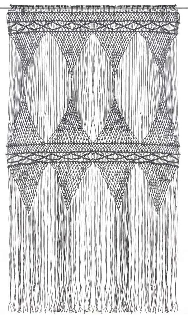Cortina em macramé 140x240 cm algodão antracite