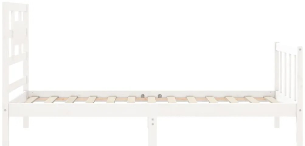 Cama sem colchão 90x200 cm madeira de pinho maciça branco