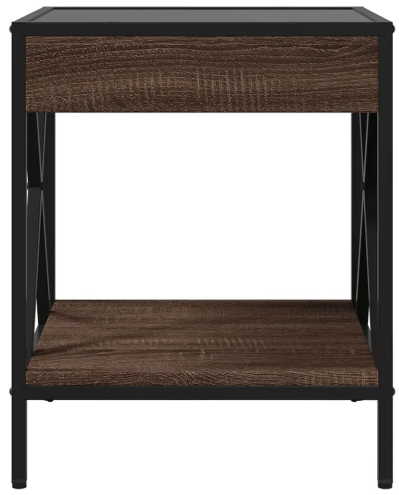 Mesa de centro luzes LED Infinity 40x40x49 cm carvalho castanho