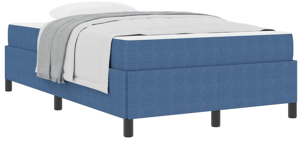 vidaXL Estrutura da Cama com colchão Azul 120 x 190 cm tecido
