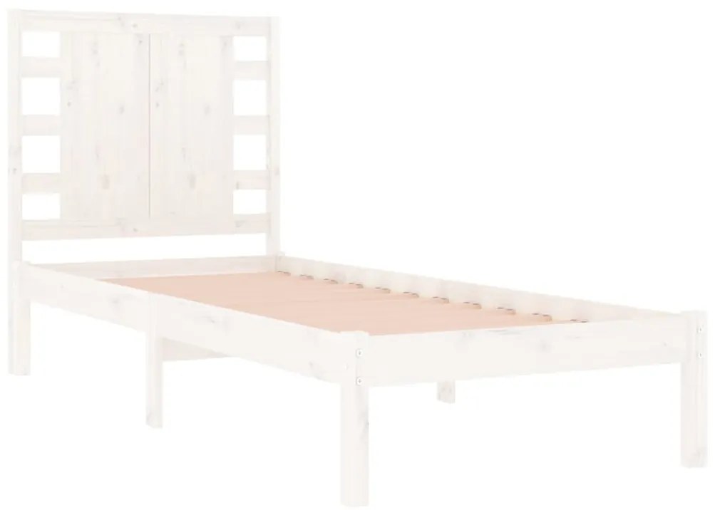 Estrutura cama pequena solteiro 75x190 cm madeira maciça branco