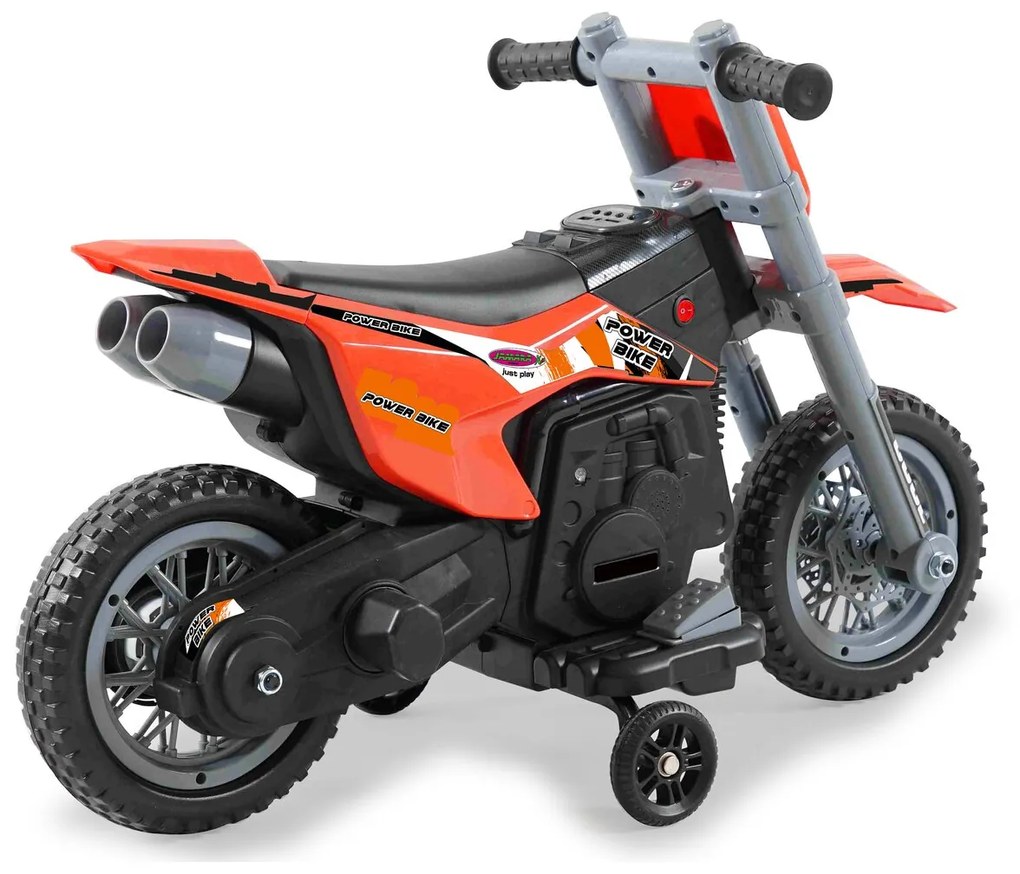 Mota elétrica infantil a bateria Power Bike 6V Laranja