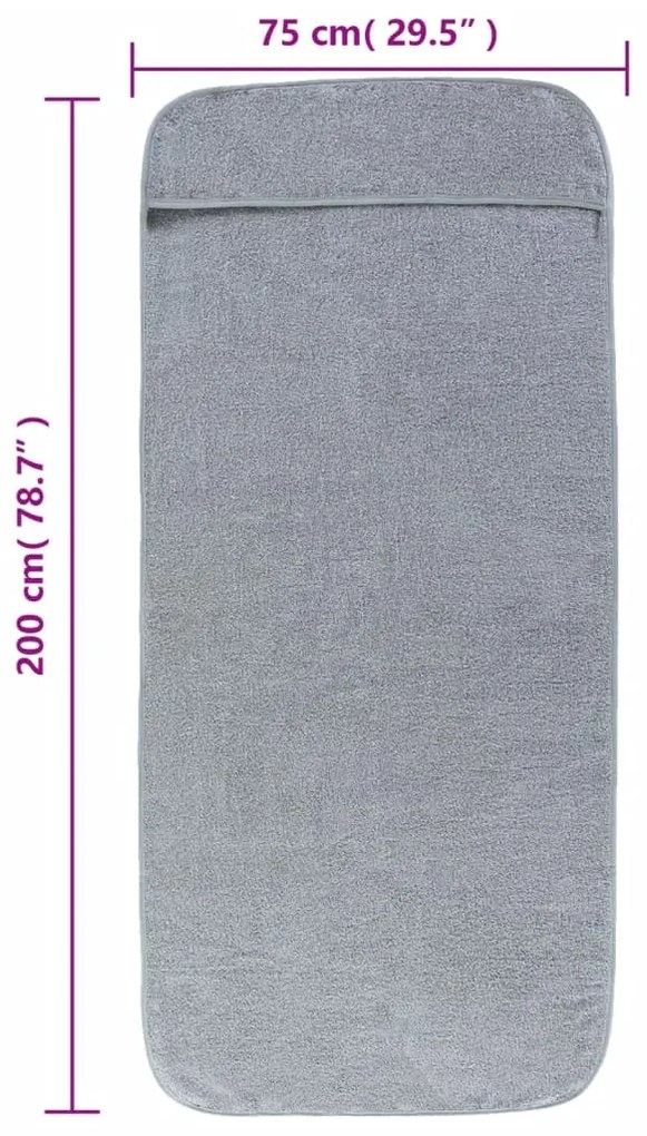 Toalhas de praia 2 pcs 75x200 cm tecido 400 GSM cinzento