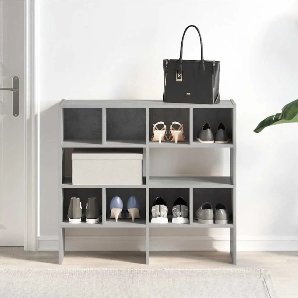 Sapateiras 2 pcs empilháveis 89,5x30x40 cm cinzento cimento