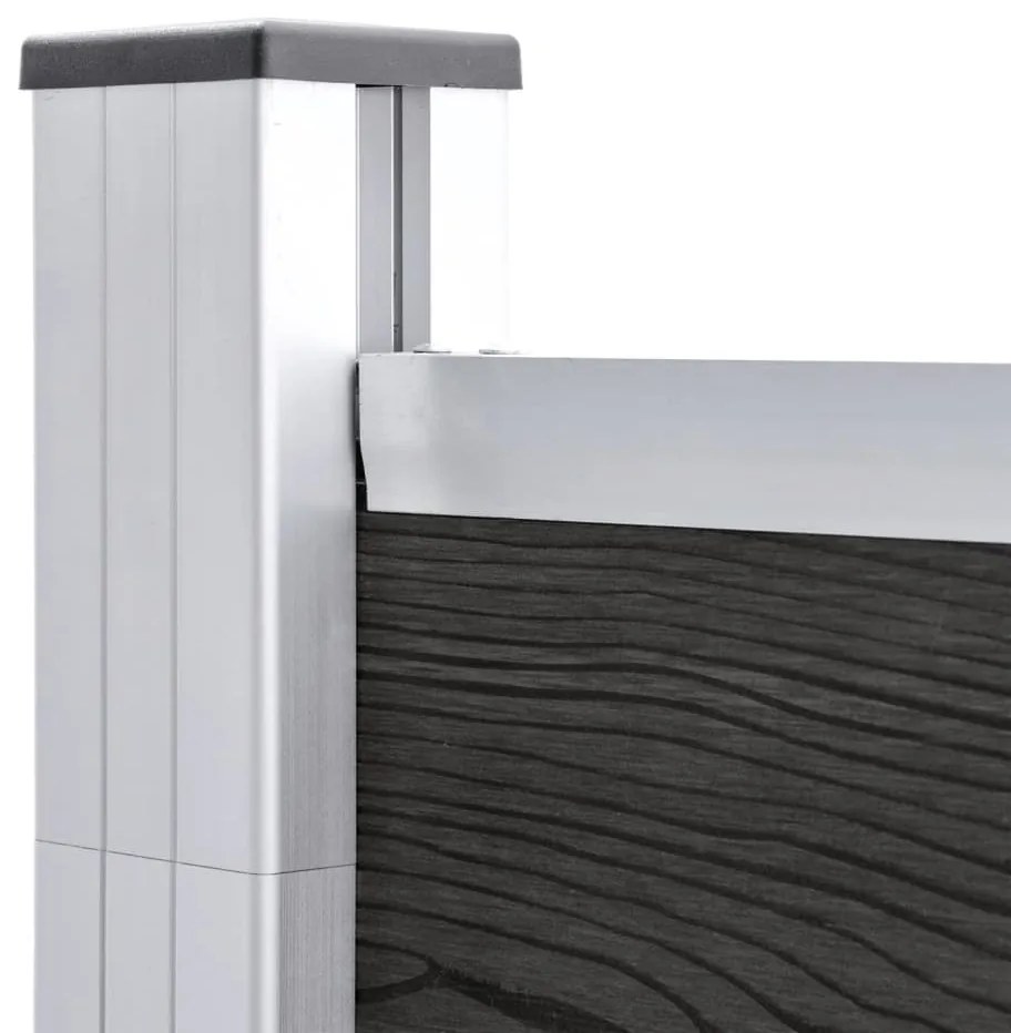 Painel de vedação para jardim WPC 180x186 cm cinzento